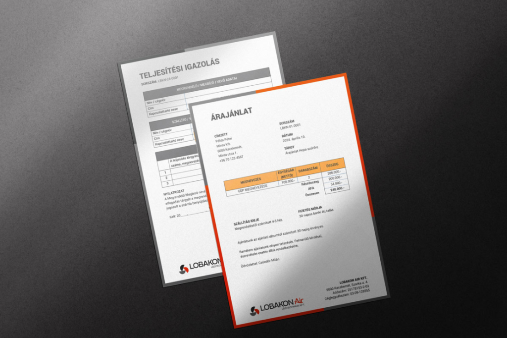 Arculatterv design elemek - árajánlat és teljesítési igazolás látványterv